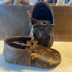 LV baby moccasins, size 3